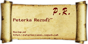 Peterka Rezső névjegykártya